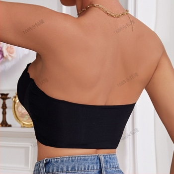 Sutien bandeau fără bretele, tip tub, cu închidere frontală cu cataramă, push-up; cupă completă, cupă subțire modelată; fără sârmă, fără cusături; material principal: nylon 80–90%, căptușeală: spandex (<30%).