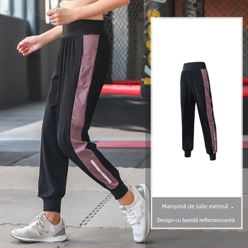 Pantaloni de yoga din tricot pentru femei, croială lejeră, talie înaltă, stil harém, pantaloni lungi pentru iarnă