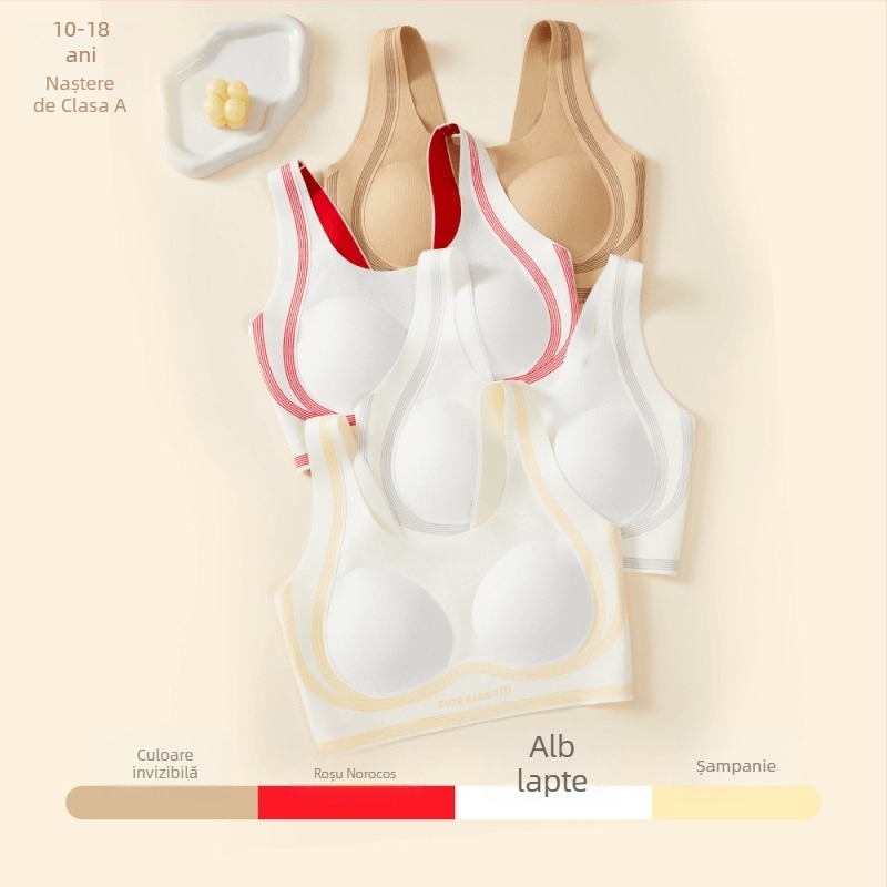 Lenjerie din nylon pentru încălzirea bustului, fără cusături, cu cupă fixă, antibacteriană 10A, termoregulabilă, pentru adolescenți 13–18