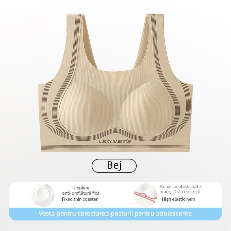 Lenjerie din nylon pentru încălzirea bustului, fără cusături, cu cupă fixă, antibacteriană 10A, termoregulabilă, pentru adolescenți 13–18