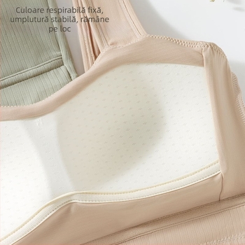 Sutien fără bretele, fără cusături, cu design de strângere la spate, cupe modelate, material nylon 80–90%