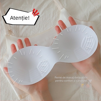 Sutien nylon fără bretele cu înfășurare pentru torace, cupă completă, cupă subțire modelată, respirabil și invizibil