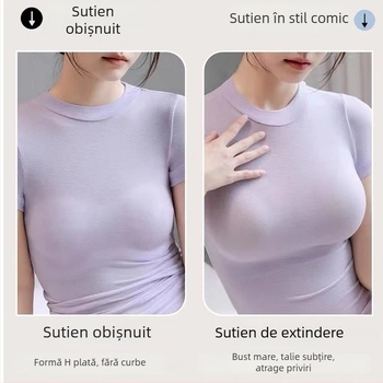 Sutien din nylon fără cusături, cupa 3/4, stil tub, stil japonez, bretele duble fixe