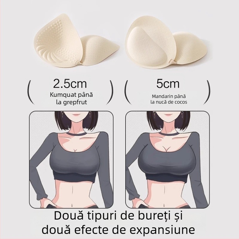 Sutien din nylon fără cusături, cupa 3/4, stil tub, stil japonez, bretele duble fixe