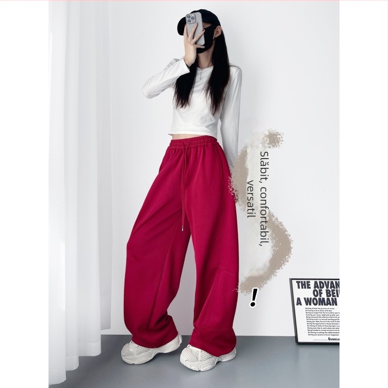 Pantaloni largi pentru femei, talie înaltă, lungime 5/4, material din bumbac-poliester cu elastan, micro-elastic, ținută casual de toamnă