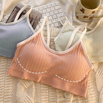 Sutien-top pentru adolescente, fără armături, respirabil și confortabil, cu cupă completă, design spate