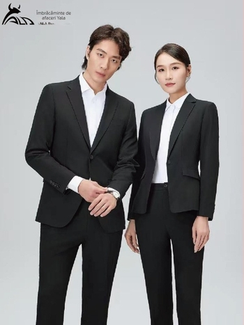 Costum formal unisex, croială slim, rever plat, închidere cu un singur nasture, țesătură din poliester cu căptușeală din spandex, potrivit pentru nunți în toamna 2025