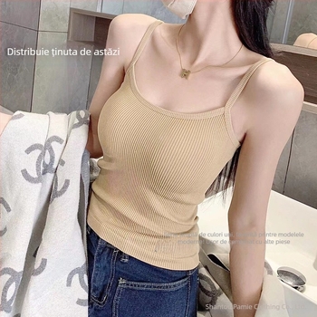 Top cami ribat pentru femei - fără sârmă, push-up, cu pernuțe pentru sân, fără spate, nailon