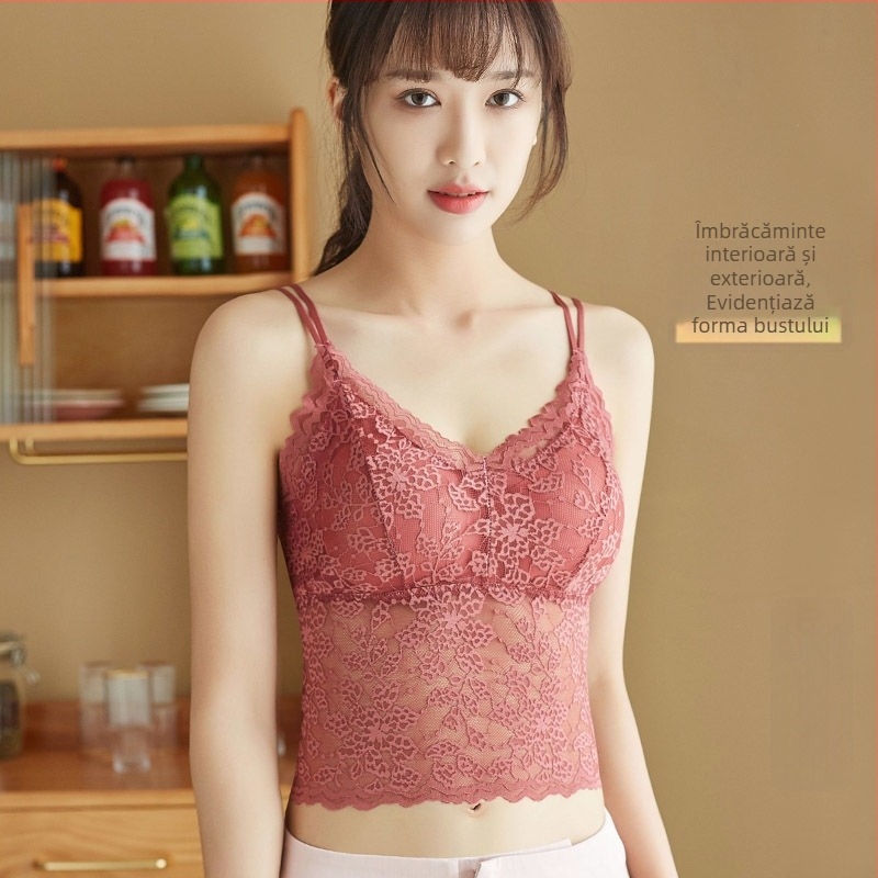 Top tubular cu susținere a bustului, spate dantelat, material nylon, 80% nylon, cupe pline, bretele reglabile