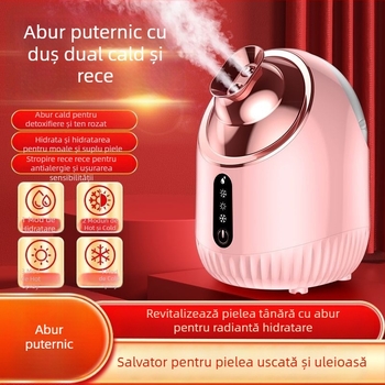 Dispozitiv de abur pentru față cu jet dublu cald și rece, pulverizator nano-hidratan, trepte 4, timp de ceață 31–60 s, brand Qibang