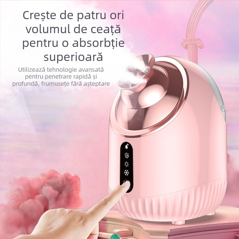 Dispozitiv de abur pentru față cu jet dublu cald și rece, pulverizator nano-hidratan, trepte 4, timp de ceață 31–60 s, brand Qibang