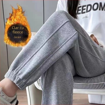 Pantaloni pentru femei din chenille cu Spandex, croi drept, lungime scurtă, cu buzunare (Primăvara 2022)