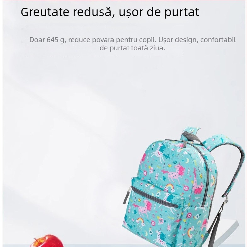 Rucsac școlar pentru copii cu model unicorn, din Oxford, set de trei piese, cu curea cu pernă de aer