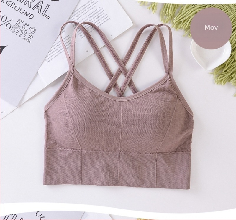 Sutien din nylon fără bretele, cu bretele încrucișate pe spate, fără cusături și cupe detașabile