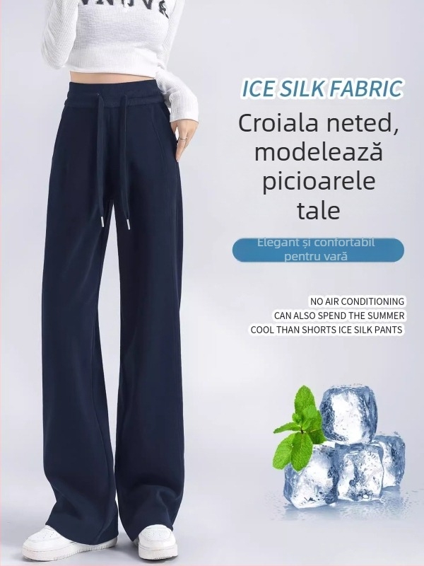 Pantaloni femei cu talie înaltă, croială dreaptă, lungime Capri, toamnă 2025, elastan amestec.