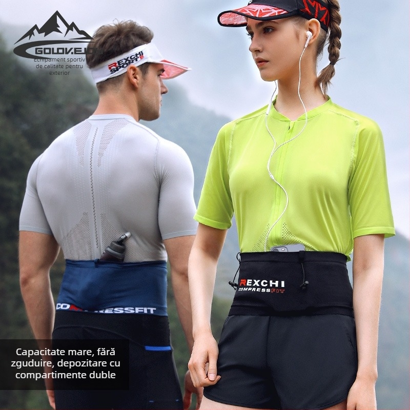 Golovejoy Borsetă de talie pentru sport - nylon, căptușeală din poliester, reducerea încărcării, unisex, pentru activități în aer liber