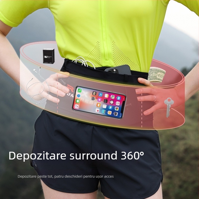 Golovejoy Borsetă de talie pentru sport - nylon, căptușeală din poliester, reducerea încărcării, unisex, pentru activități în aer liber