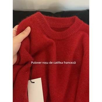 Pulover cu glugă din chenille pentru femei, tricot gros, culoare solidă