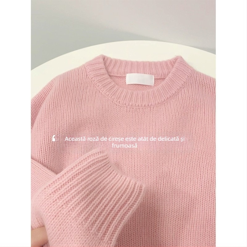 Pulover cu glugă din chenille pentru femei, tricot gros, culoare solidă