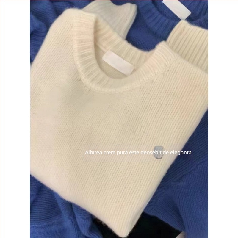 Pulover cu glugă din chenille pentru femei, tricot gros, culoare solidă