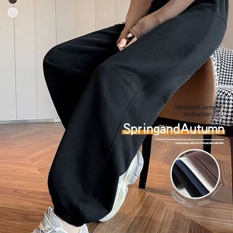 Pantaloni jogger pentru femei, croi lejer, stil haarem, lungime 9/10, țesătură din lână