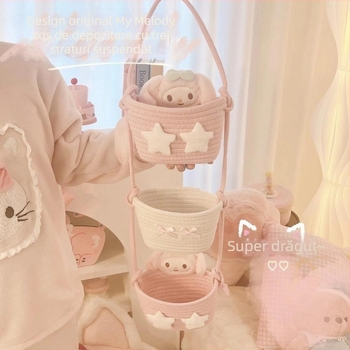 Organizator de depozitare suspendat pentru perete, material nețesut, design cu țesut din fire de bumbac, depozitare la birou, lansat în 2025