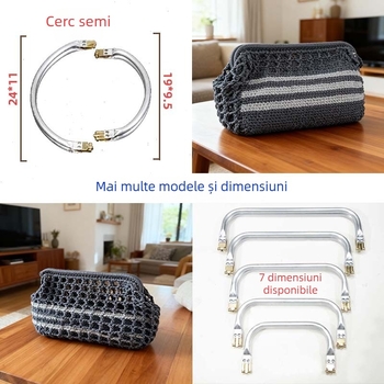 Leather Art Clip pentru ramă de geantă – Aluminiu, DIY pentru geantă țesută cu motiv nor, stil stradal, iarna 2024