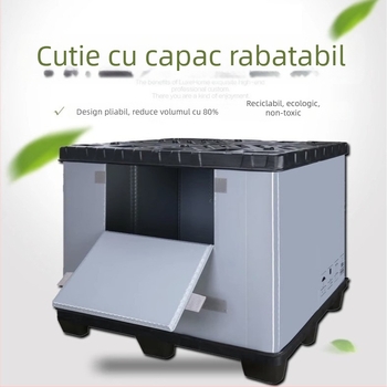 Cutie pliabilă de turnover din PP, design de închidere, turnare die-cast, rezistență înaltă, capacitate de încărcare 50