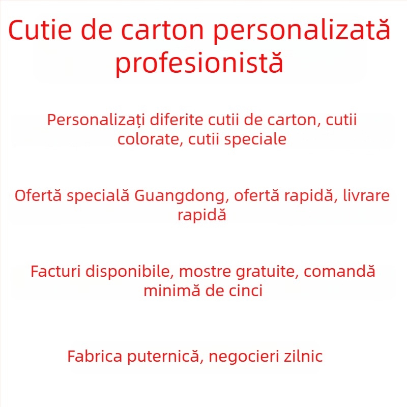 Carton plat ondulat, grosime 3 mm, 250 gsm, imprimare personalizată, dimensiuni interioare și exterioare personalizabile