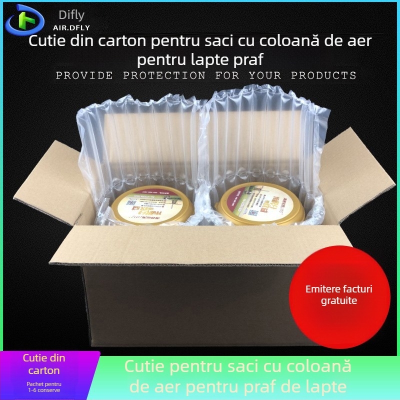 Carton pentru lapte praf, 5 straturi, rigid cu coloană de aer, carton ondulat 250gsm, fără imprimare