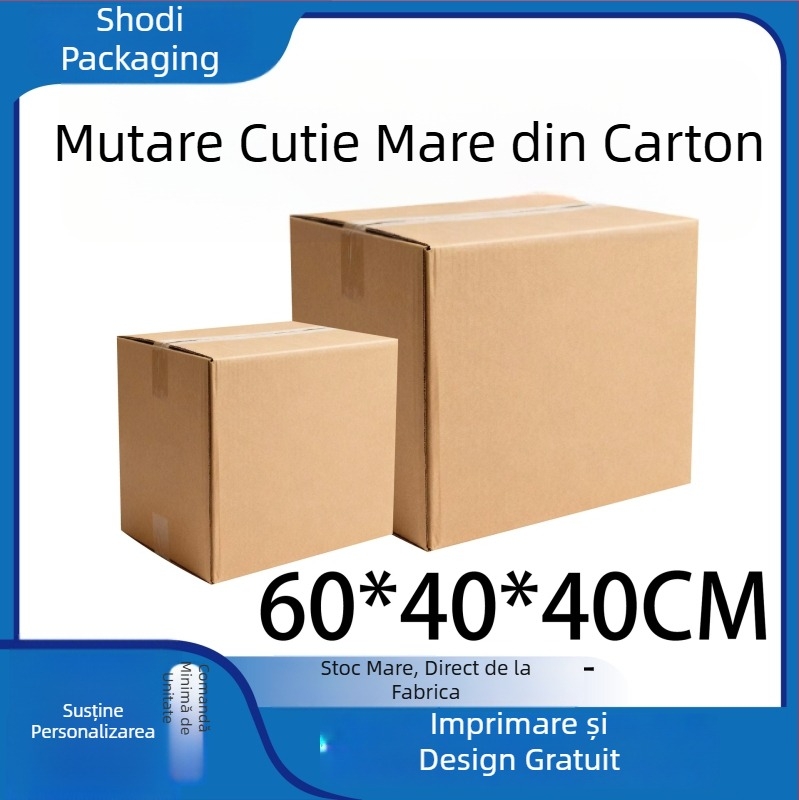 Cutie pentru mutare cu cinci straturi, carton ondulat, grosime 6–7 mm, cutie plată obișnuită, 1.180 g, pentru mutări și ambalare logistice