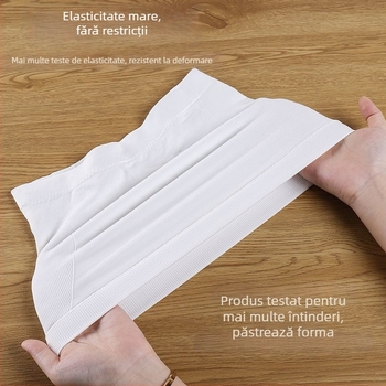 Top fără bretele, fără cusături pentru femei – țesătură din nailon cu fibră rib, 95% nailon