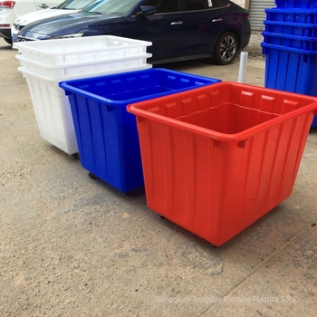 Coș turnover din PE cu roți; pereți 5 mm; încărcare 200 kg; injecție prin turnare într-o singură etapă; Teng Yue