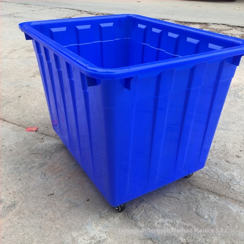 Coș turnover din PE cu roți; pereți 5 mm; încărcare 200 kg; injecție prin turnare într-o singură etapă; Teng Yue
