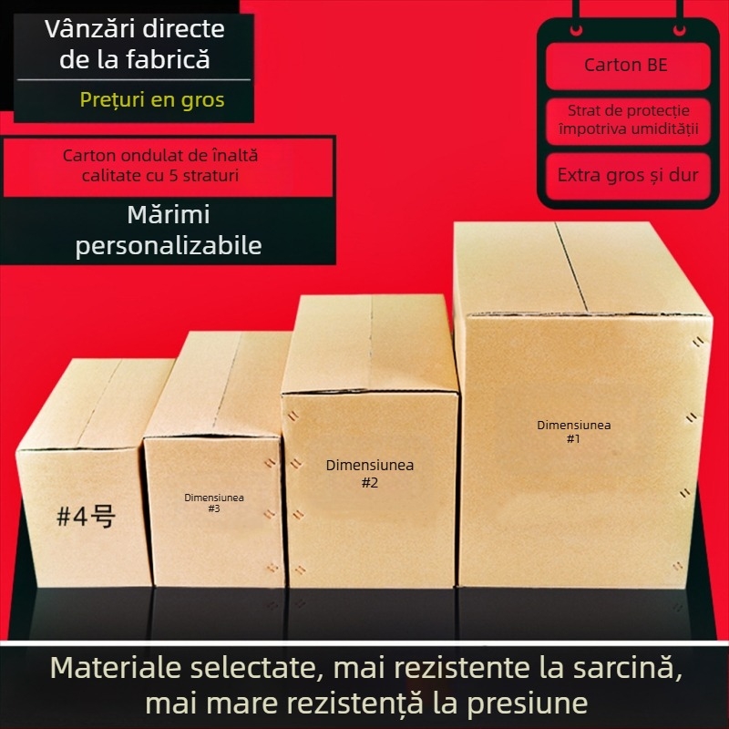 Carton ondulat pliabil personalizat pentru mutări și ambalare, Origine: Shanghai, Material: carton ondulat, Tip carton: carton pliabil, Grosime: 5, Greutate hârtie: 250 gsm