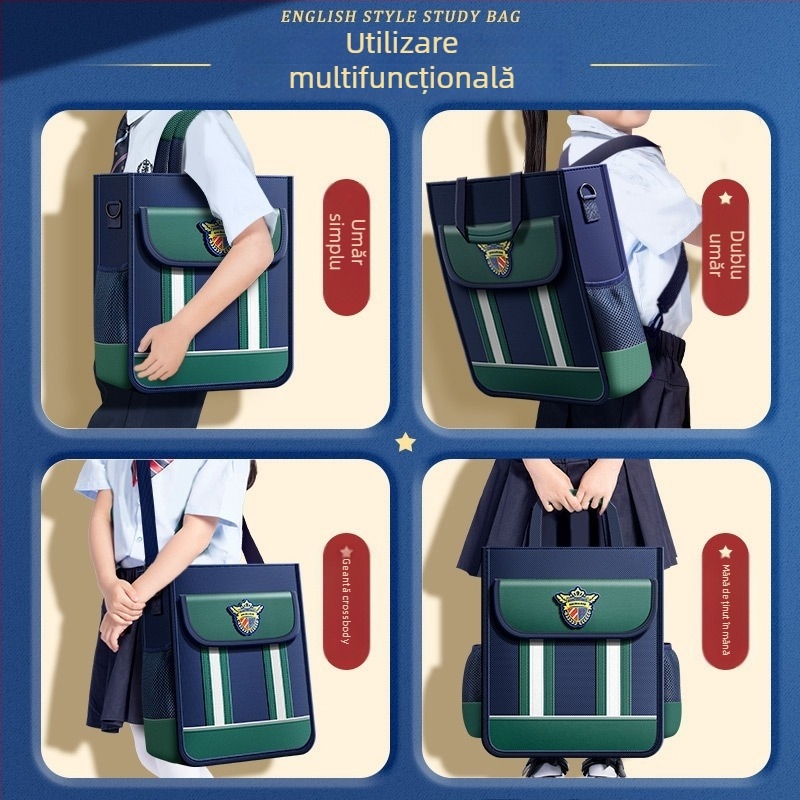 Ghiozdan unisex din material Oxford, spate respirabil și protecție a coloanei, model cu dungi, stil urban minimalist