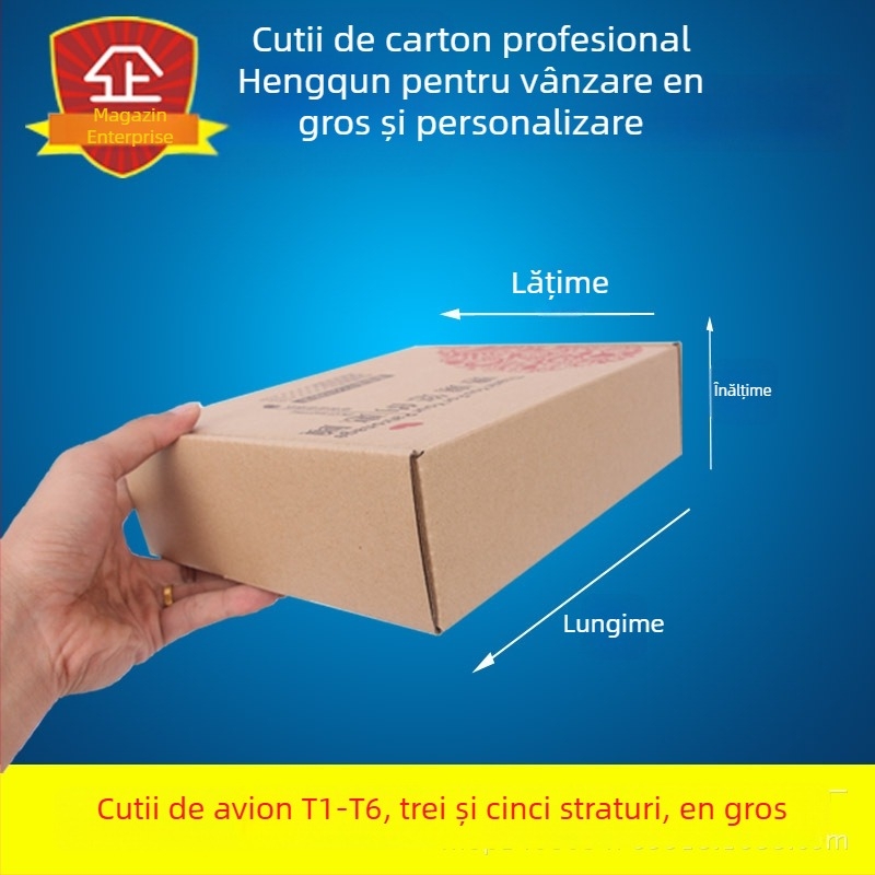 Cutie din carton ondulat, tip avion, grosime 3.5 mm, duritate A9A, producție complet automatizată