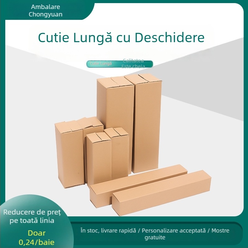 Cutie dreptunghiulară de ambalaj din carton ondulat, pliabilă, grosime 2,5 mm, 250 g/m² hârtie, protecție anti‑șoc împotriva presiunii.