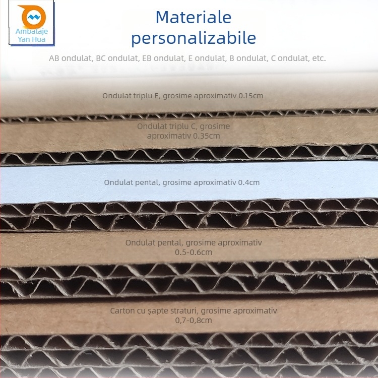 Carton pliant din carton ondulat, 230 GSM, grosime 5, imprimare cu logo disponibil