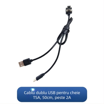 Cablu USB de încărcare pentru bagaje, cu ieșire duală, extensibil pentru călătorii