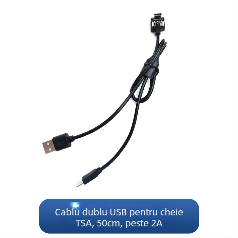 Cablu USB de încărcare pentru bagaje, cu ieșire duală, extensibil pentru călătorii