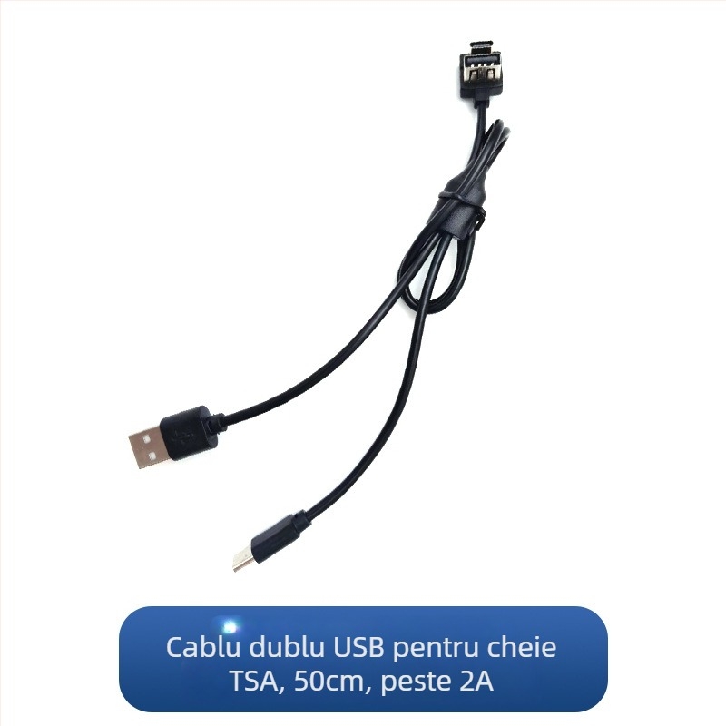 Cablu USB de încărcare pentru bagaje, cu ieșire duală, extensibil pentru călătorii