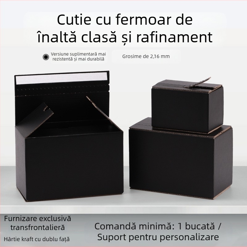 Cutie carton cu fermoar, din kraft de înaltă rezistență, 2,16 mm grosime, super tare, UV bronzare
