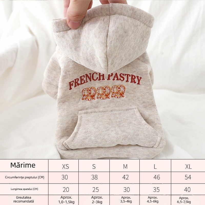 Hanorac de iarnă pentru câini – cu glugă, izolație îmbunătățită, compatibil cu lesă, unisex, pentru rase mici