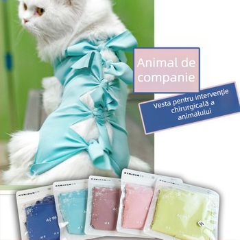 Îmbrăcăminte postoperatorie pentru pisici și câini – protecție anti-lick/anti-bite, bumbac, PAWLUX, stil lejer