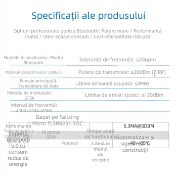 Lianke LK8625 Modul Bluetooth 5.0 BLE pentru casă inteligentă, receptor wireless 2.4 GHz, 20 dBm EIRP, cod produs 001