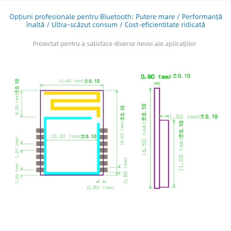 Lianke LK8625 Modul Bluetooth 5.0 BLE pentru casă inteligentă, receptor wireless 2.4 GHz, 20 dBm EIRP, cod produs 001