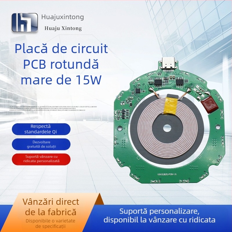 PCBA de încărcare wireless pentru mașină – 15W, standard Qi, modul K9 de încărcare, placă PCBA multifuncțională, protecție la supratemperatură și supracurent