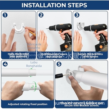 Bară de Cortină filetată - Ø25 mm, Fier, vopsire cu spray, Stil modern minimalist, Marcă Rhd