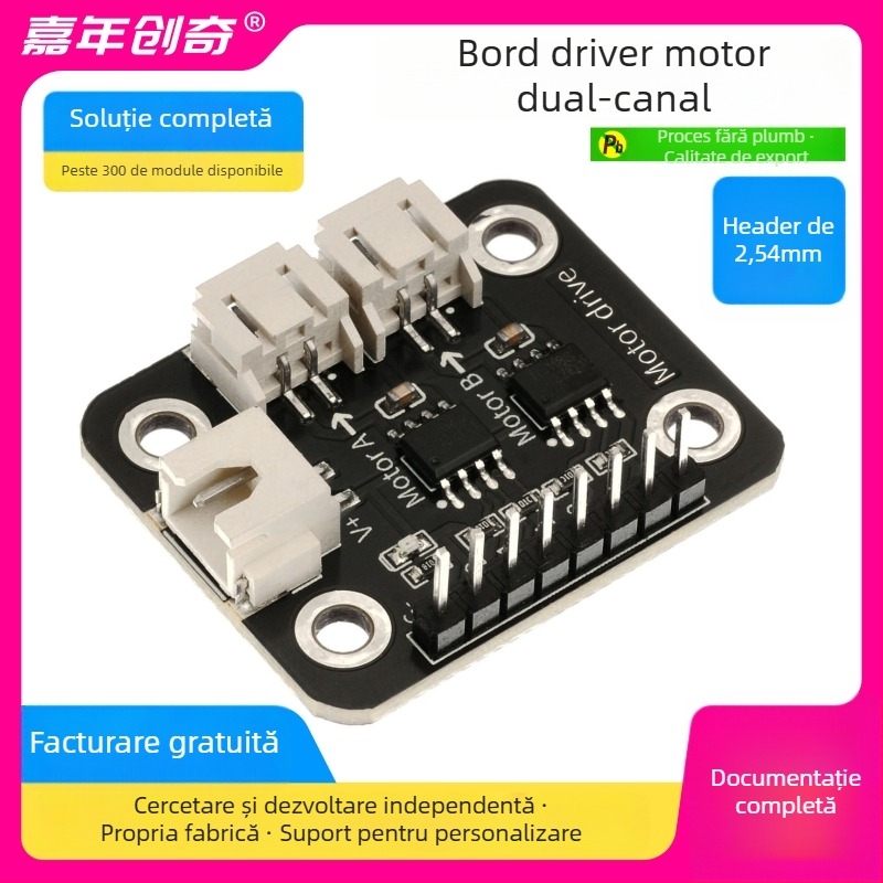 L9110S modul driver motoare cu dublu canal pentru robot de urmărire a liniei, compatibil cu kitul de senzori Arduino (HS-F09A: declanșator la nivel înalt unic; dublu drive motoare; temperatură de funcționare 30)